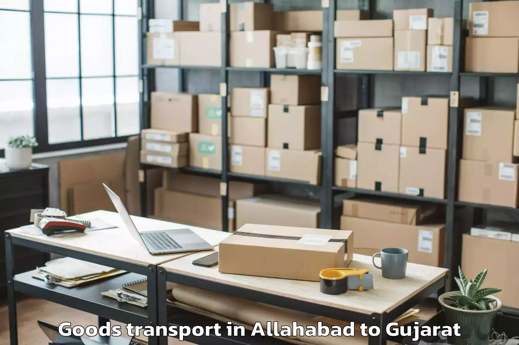 Allahabad to Khambhaliya Goods Transport